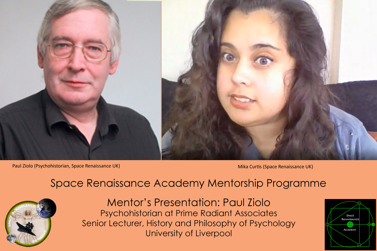 Paul Ziolo, interviewed by Mika Curtis, for the Space Renaissance Academy Mentorship Programme.